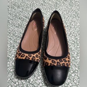 Clarks Unstructured Animal Print Slip On Shoes 8 1/2 M